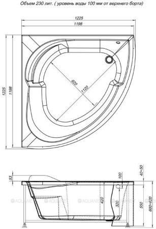 Фото фронтальная панель aquanet fregate 120 см 00179236, черная