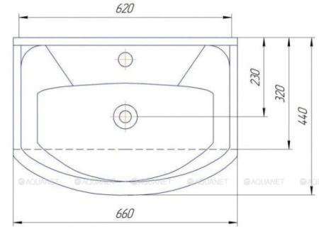 Фото раковина для тумбы kirovit элеганс 65 см, белая