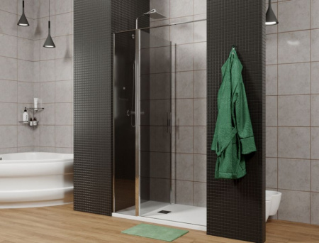 Фото дверь в нишу allen brau priority 3.31001.00g 90*200 см, профиль хром/стекло прозрачное