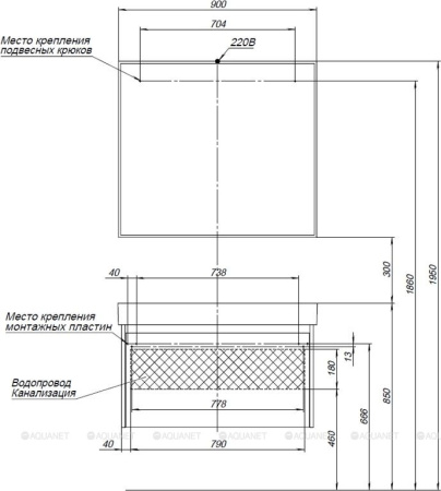 Фото комплект мебели aquanet nova 90 белый (2 ящика)
