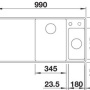 Фото мойка кухонная blanco axia iii 6s-f 523483 антрацит 50х100