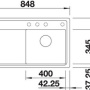 Фото мойка кухонная blanco zenar 45 s-f 523820 темная скала r 50х85