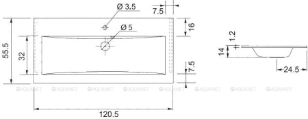 Фото раковина для тумбы aquanet мадонна 120 marmite pernilla, белая