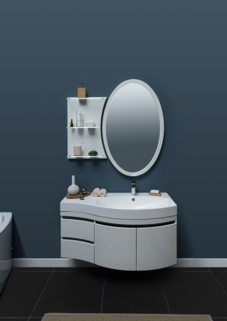 Фото тумба подвесная с раковиной aquanet опера 115 r белый (2 дверцы 2 ящика)