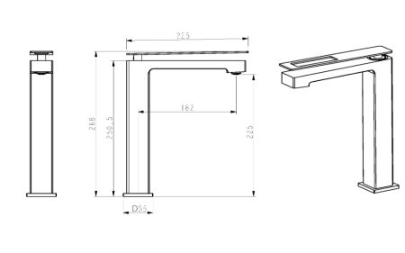Фото смеситель для раковины высокий boheme q 142-wr.2, белый/красный