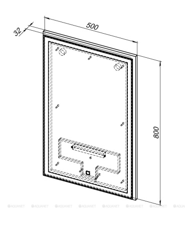 Зеркало с подсветкой Aquanet Nova Lite 50 белый LED NEW