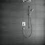 Фото смеситель с термостатом hansgrohe showerselect 15763700 для душа (внешняя часть) белый матовый