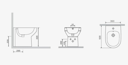 Фото биде напольное am.pm spirit c703111wh, белое
