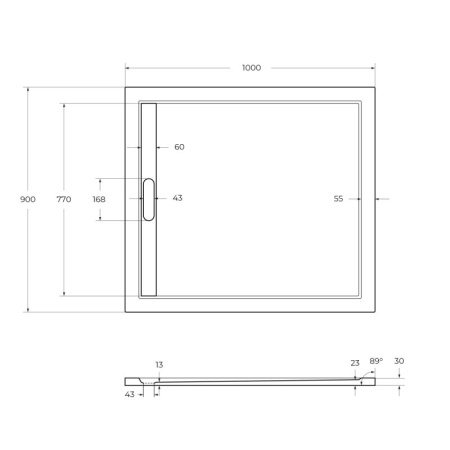 Фото поддон из искусственного мрамора cezares tray-as-ah-100/90-30-w 100*90 см, белый