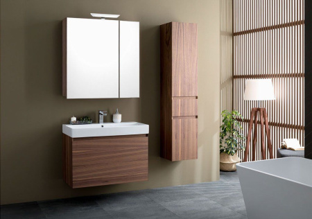 Фото тумба подвесная с раковиной aquanet нью-йорк 85 орех