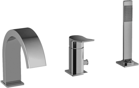 Фото смеситель на борт ванны paffoni tilt ti040st, сталь