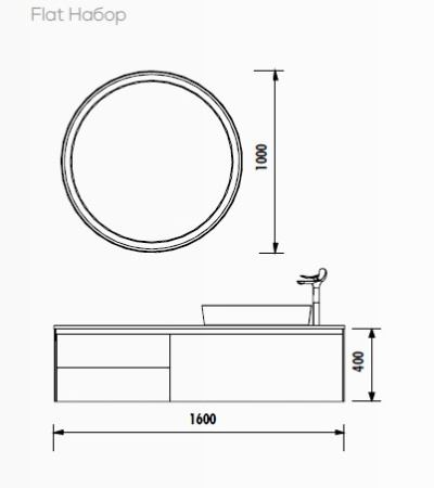 Фото зеркало с подсветкой creavit flat fa1100.01.pl 100 см, палаззо