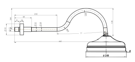 Фото верхний душ с кронштейном boheme brillante 415, хром