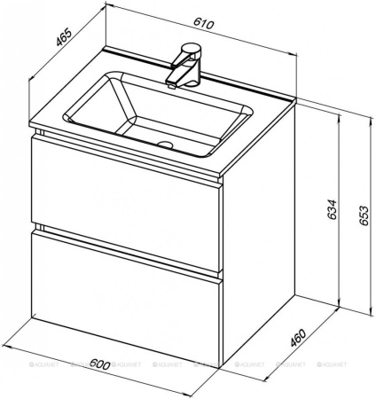 Фото тумба подвесная de aqua ариетта new 60 белый матовый