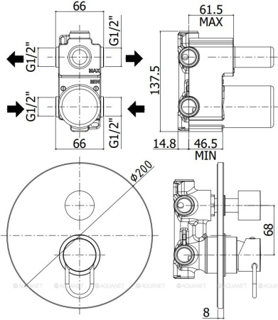 Фото встраиваемый смеситель для ванны и душа paffoni joker jk019cr, хром