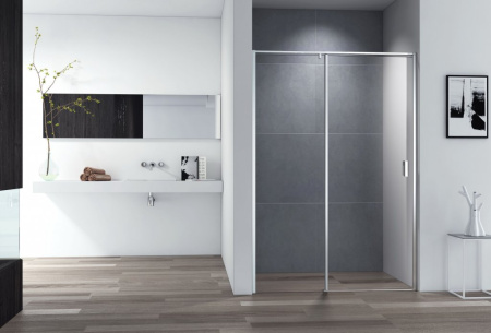 Фото дверь в нишу cezares urban-b-12-100-c-cr 100*195 см, профиль хром/стекло прозрачное