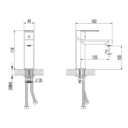 Фото смеситель для раковины aquame parma aqm6610bg, золото матовое
