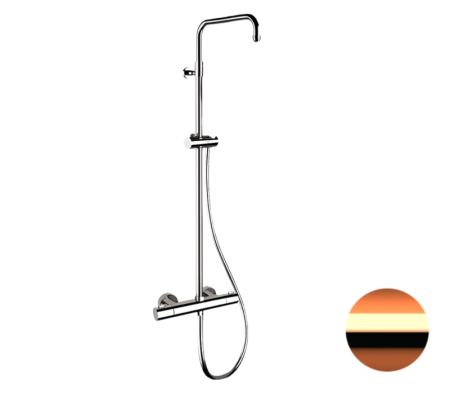 Фото душевая система термостатическая remer elegance eq32assdrl, медь глянцевая
