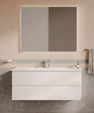 Фото тумба подвесная с раковиной creavit alinda ad0100.10 100 см, белая