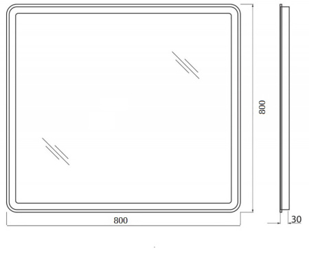 Зеркало с подсветкой BelBagno SPC-MAR-800-800-LED-TCH 80*80 см, сенсорное включение