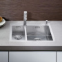 Фото мойка кухонная blanco zerox 340/180 if/а 521642 нержавеющая сталь, с клапаном-автоматом
