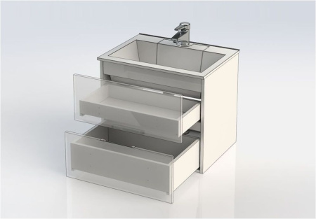 Фото тумба подвесная с раковиной aquanet алвита 60 серый антрацит