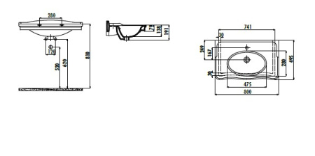 Фото раковина подвесная creavit antik an080 80 см, белая