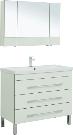 Фото комплект мебели для ванной aquanet верона 100 белый (напольный 3 ящика)