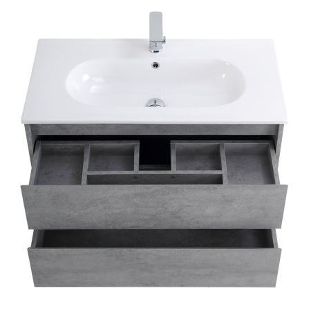 Фото тумба подвесная belbagno kraft 90 cemento grigio