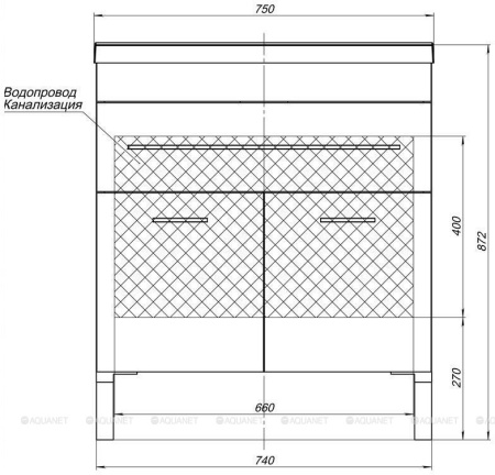 Фото комплект мебели aquanet верона new 75 белый (напольный 1 ящик 2 дверцы)