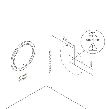 Зеркало с подсветкой Am.Pm X-Joy M85AMOX0801WG LED 80