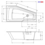 Фото акриловая ванна riho rething space левая 170*90 см заполнение через перелив, белая 