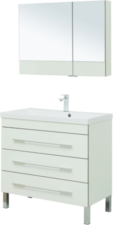 Фото комплект мебели aquanet верона 90 белый (напольный 3 ящика)