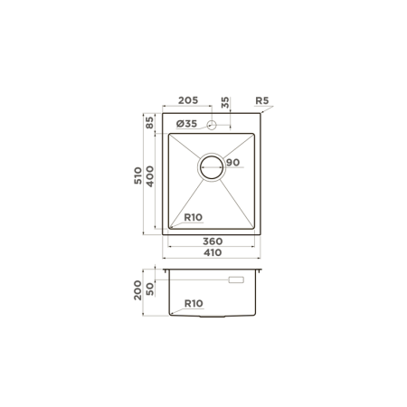Фото кухонная мойка omoikiri akisame 41 in 4973056, нержавеющая сталь