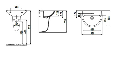 Фото раковина creavit 50*40 см tp155-00cb00e-0000, белая