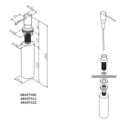 Фото дозатор встраиваемый am.pm x-joy a8437100, хром