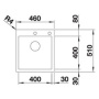 Фото мойка кухонная blanco zerox 400 if/а 523100 нержавеющая сталь
