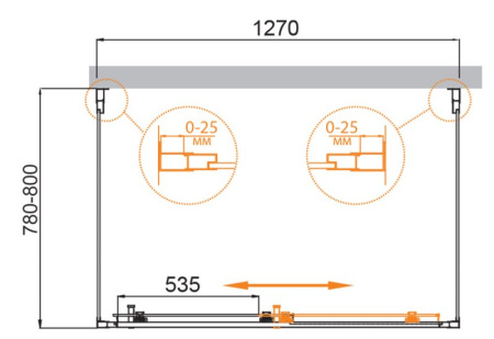 Фото душевой угол cezares molveno-ah-12-130/80-c-cr-iv 130*80*195 см