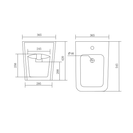 Фото биде напольное aquatek либра aq1266-00, 545*365*420 мм, цвет белый