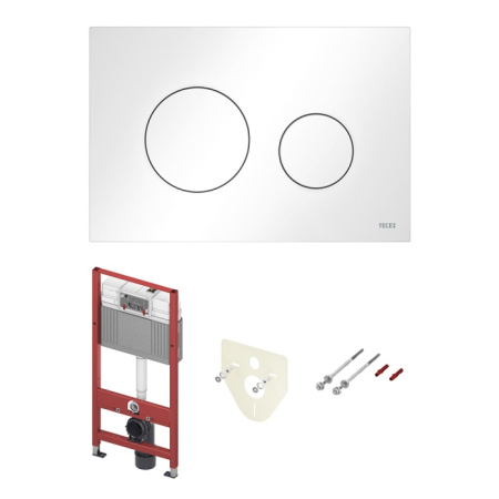 Фото инсталляция для унитаза tece loop k440920 4 в 1, клавиша белая