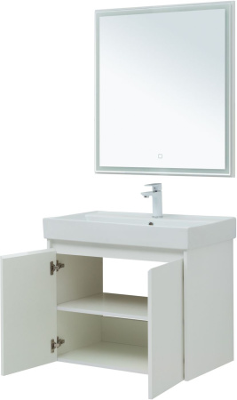 Фото комплект мебели aquanet nova lite 75 белый глянец (2 дверцы)