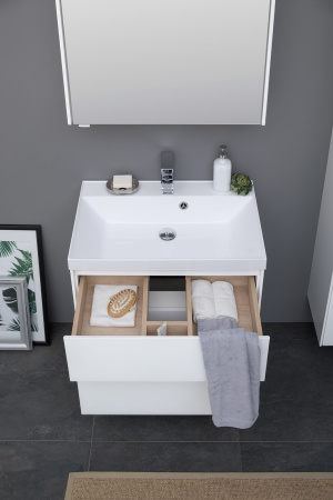 Фото комплект мебели aquanet гласс 80 белый