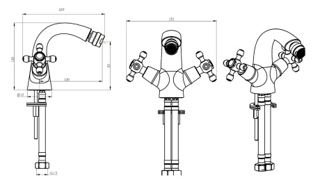 Фото смеситель для биде boheme royal crystal 276-royal/crst black, хром