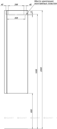 Фото пенал подвесной de aqua ариетта new 40 r с зеркалом белый матовый