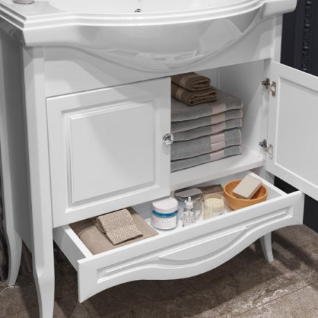 Фото тумба напольная opadiris брунелла 80 см, белая матовая