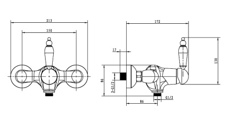 Фото смеситель для душа boheme crystal 264-crst, хром