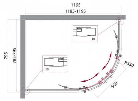 Фото душевой угол belbagno uno uno-195-rh-2-120/80-c-cr 120*80*195 см, стекло прозрачное/профиль хром