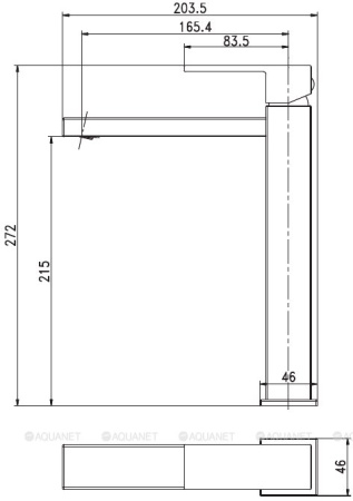 Фото смеситель для раковины aquanet blanco af420-11w высокий, белый