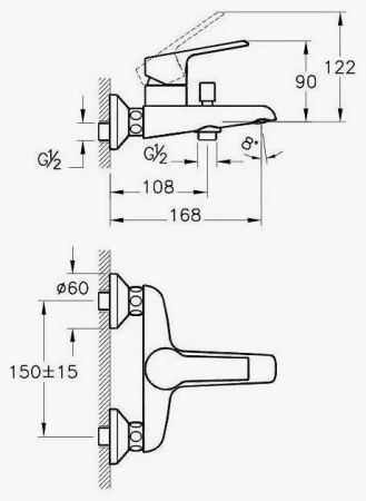 Фото смеситель для ванны vitra axe s a41070exp, хром