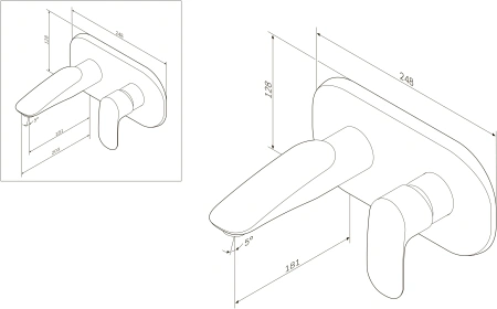 Фото смеситель для раковины встраиваемый в стену am.pm sensation, хром